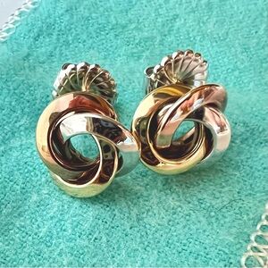 ✨SOLD✨ 14k Gold Earrings Estate Yellow White Rose Three Tri Color Italy Vintage